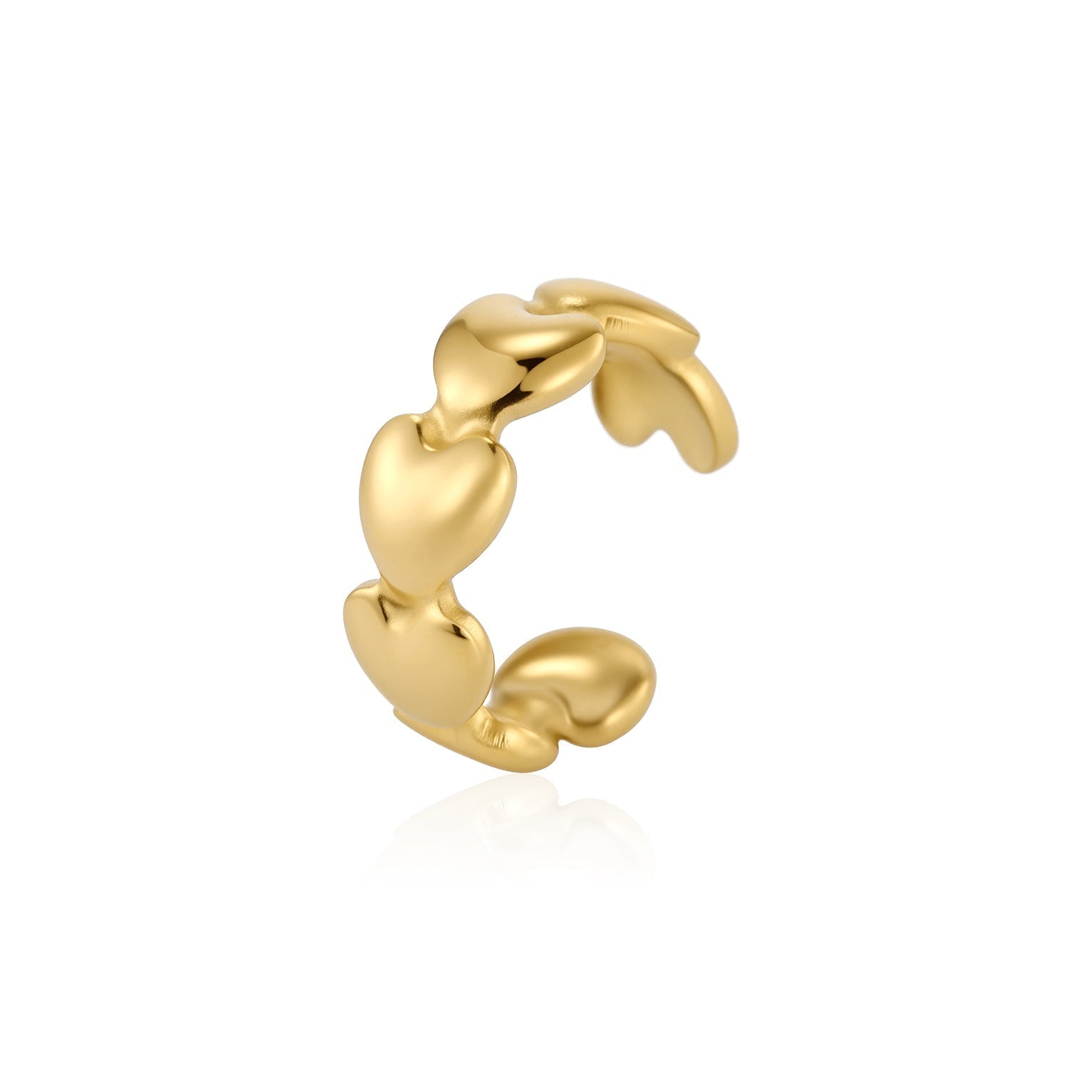 Ear cuff fancy hartjes goud - Desieradenconcurrent.nl