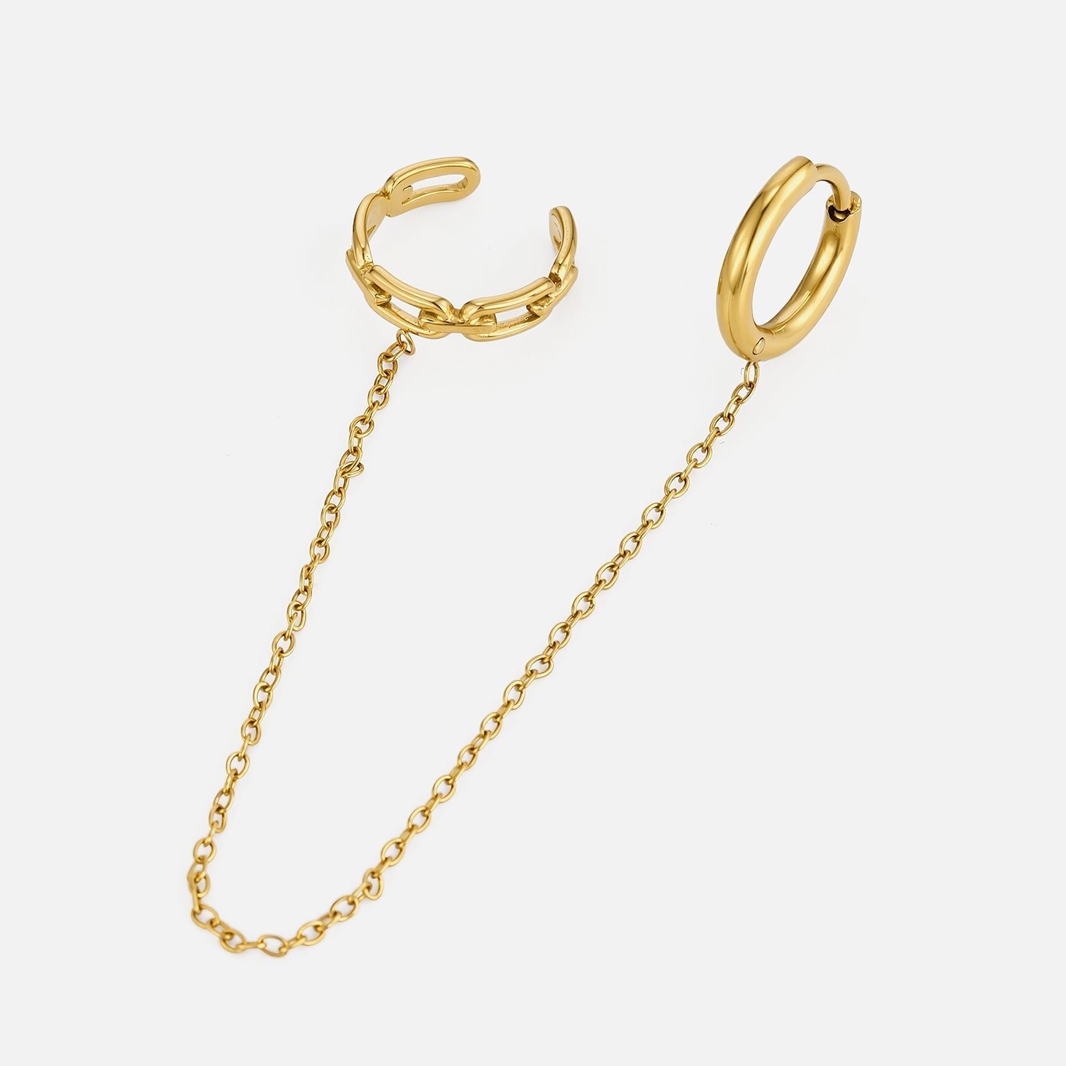 Ear Cuff ketting schakels goud - Desieradenconcurrent.nl