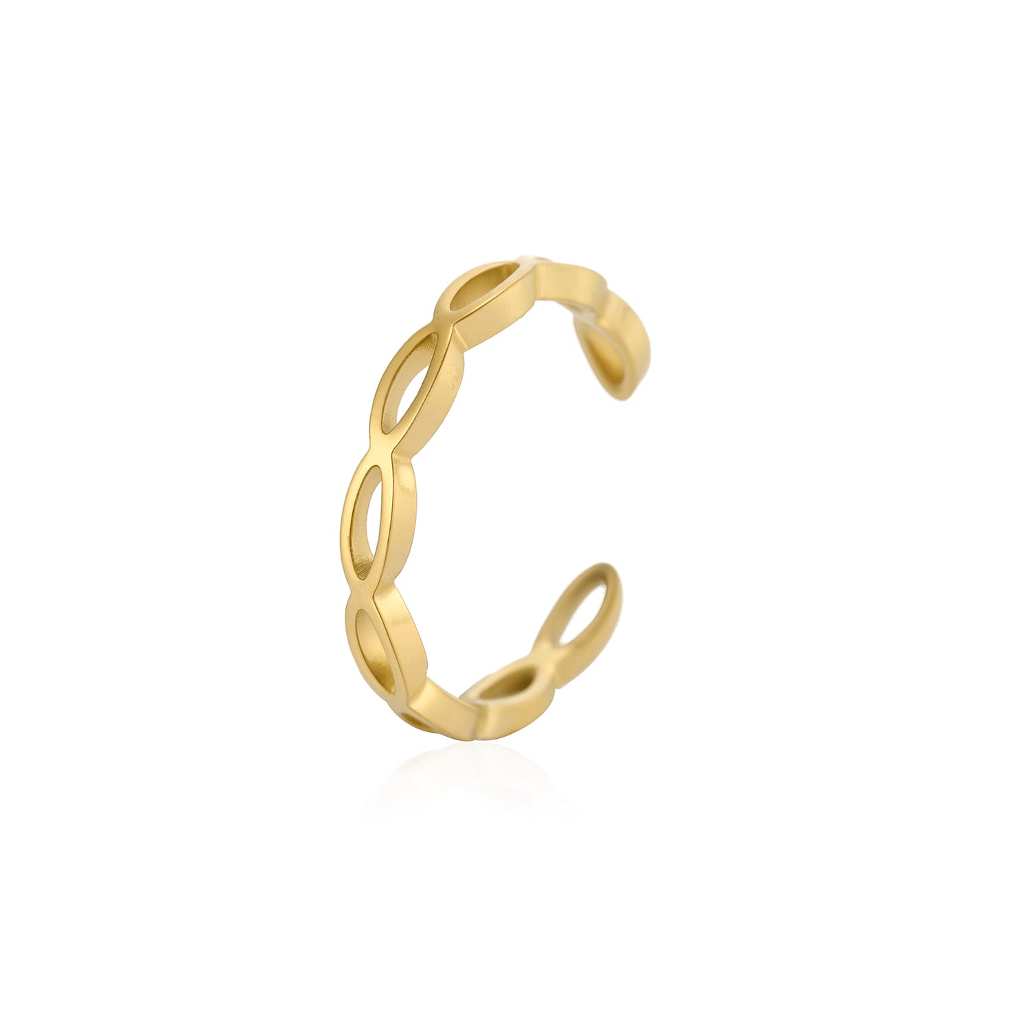 Ear cuff open schakels goud - Desieradenconcurrent.nl