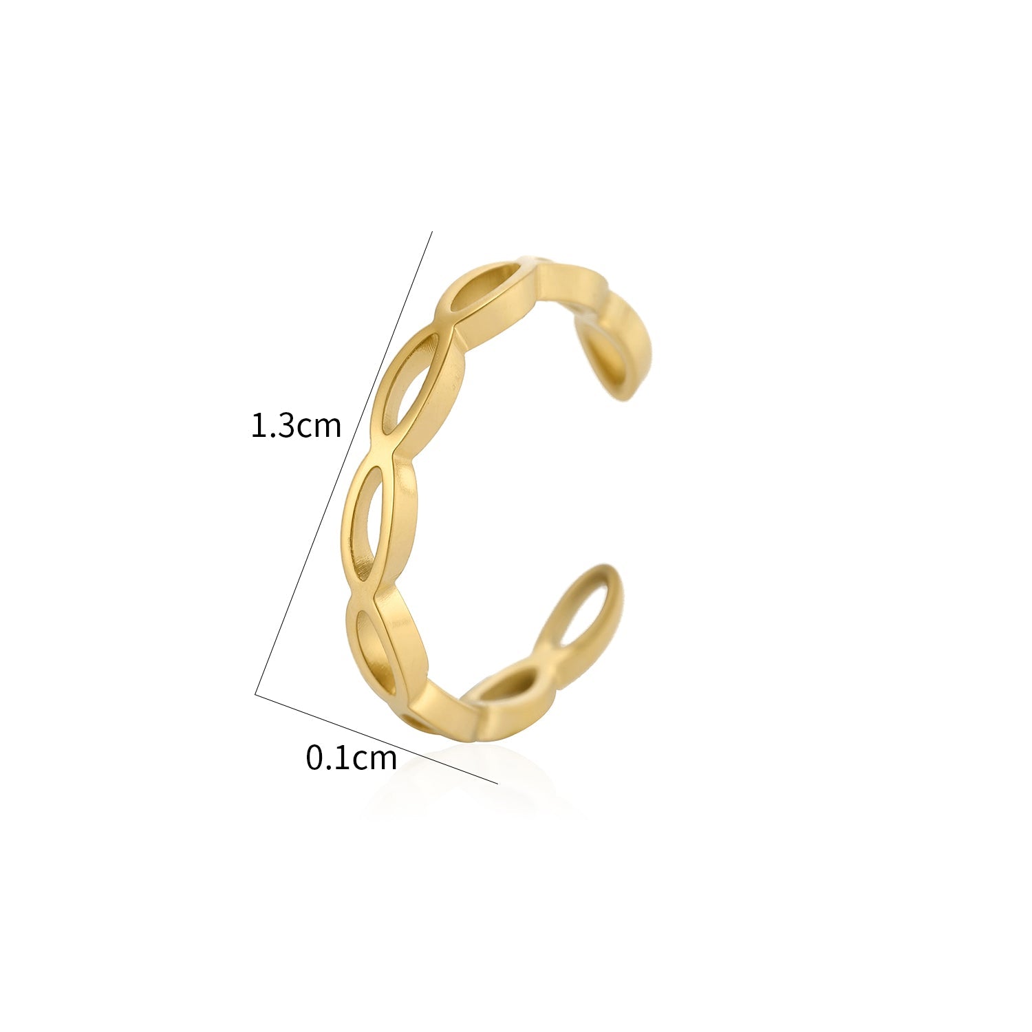 Ear cuff open schakels goud - Desieradenconcurrent.nl