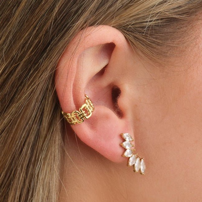 Ear cuff statement schakels goud - Desieradenconcurrent.nl