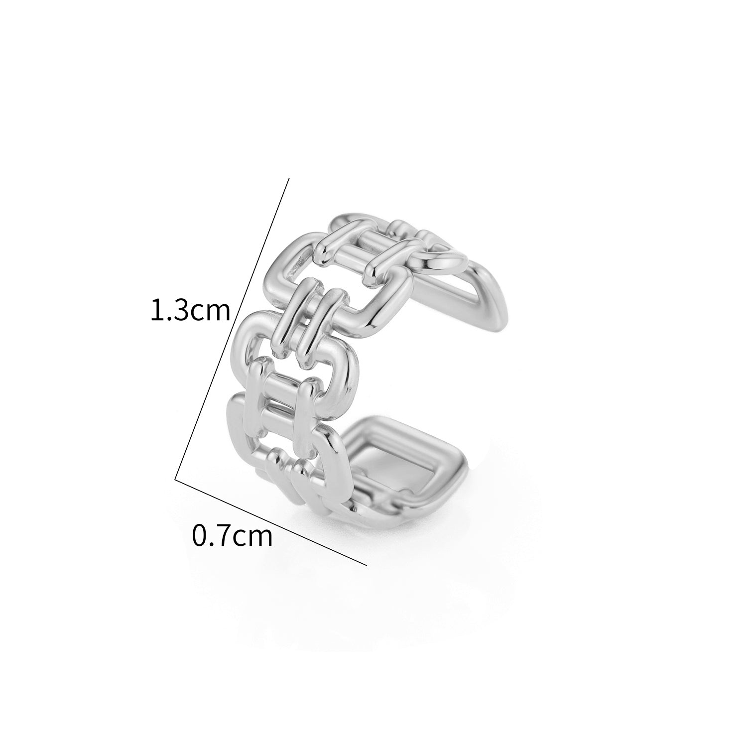 Ear cuff statement schakels zilver - Desieradenconcurrent.nl
