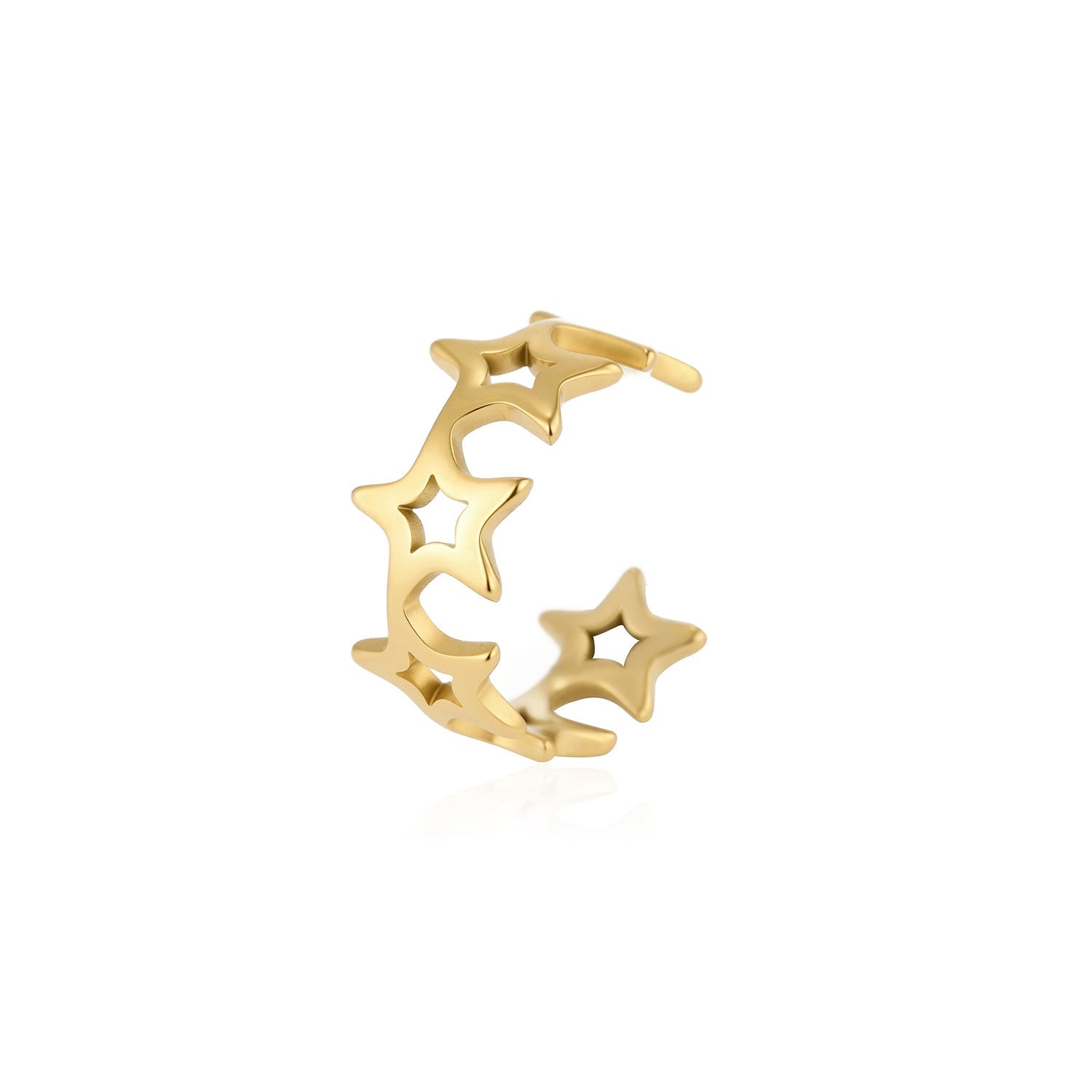 Ear cuff verbonden sterren goud - Desieradenconcurrent.nl
