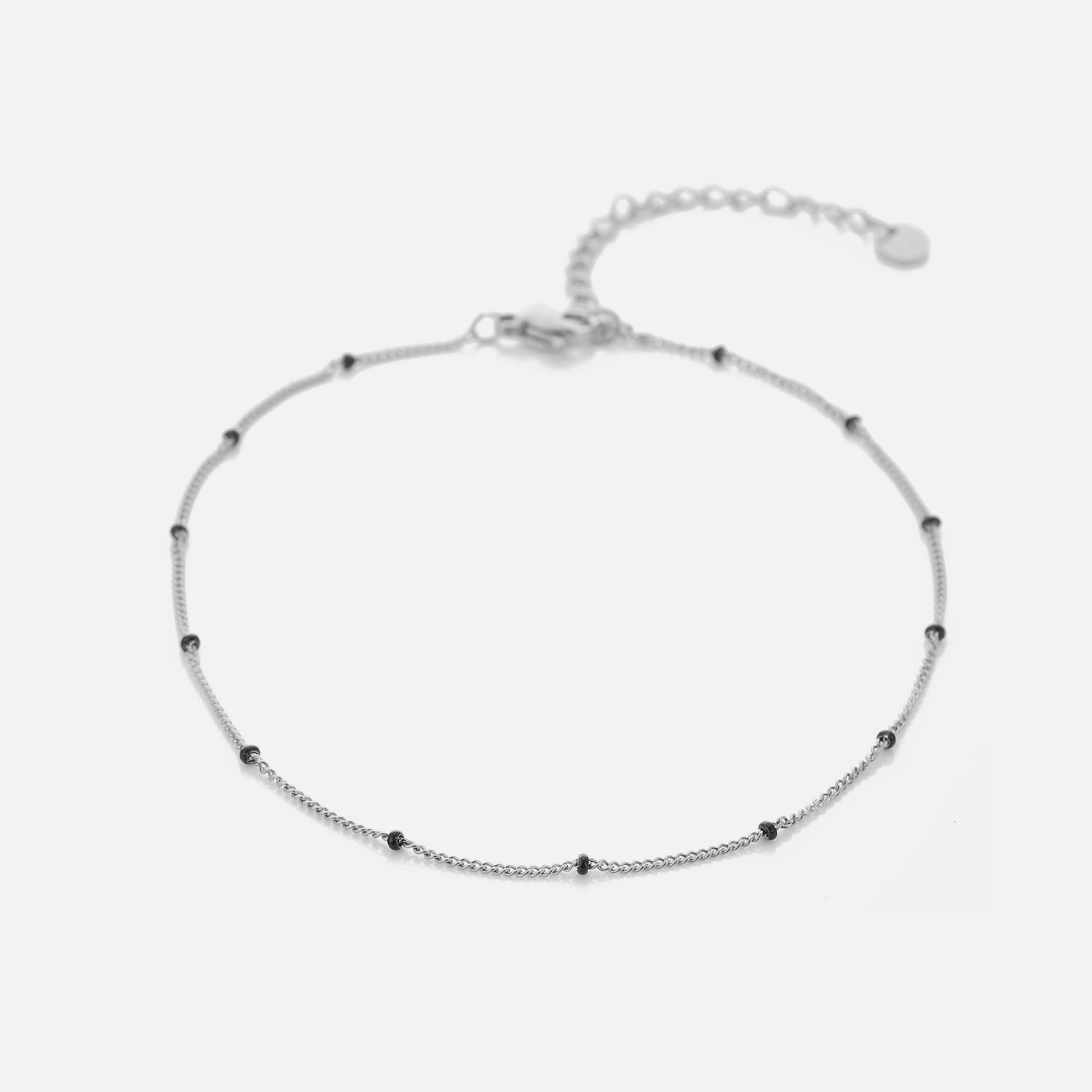 Enkelband balletjes zilver/zwart - Desieradenconcurrent.nl