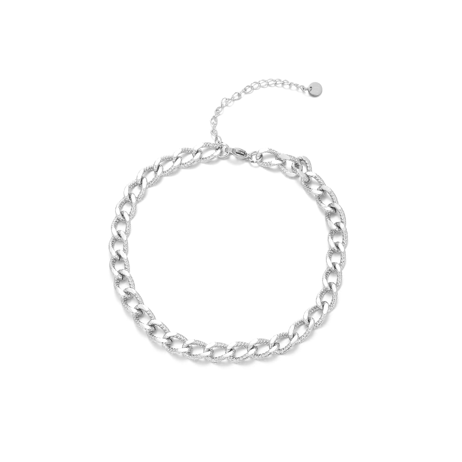 Enkelband fancy cuban zilver - Desieradenconcurrent.nl