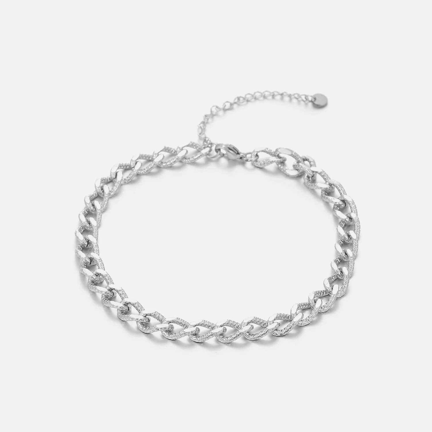 Enkelband fancy cuban zilver - Desieradenconcurrent.nl