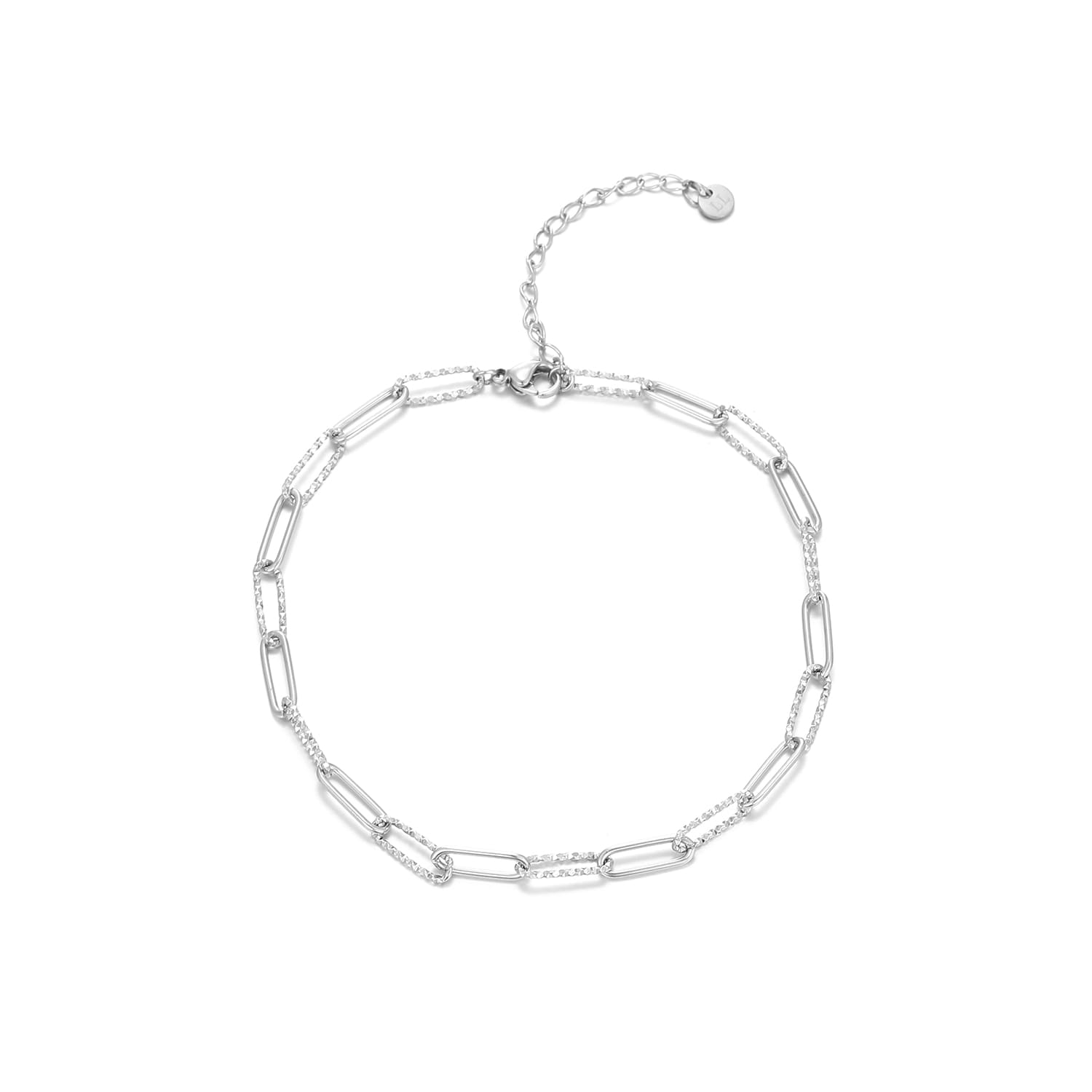 Enkelband fancy paperclip zilver - Desieradenconcurrent.nl