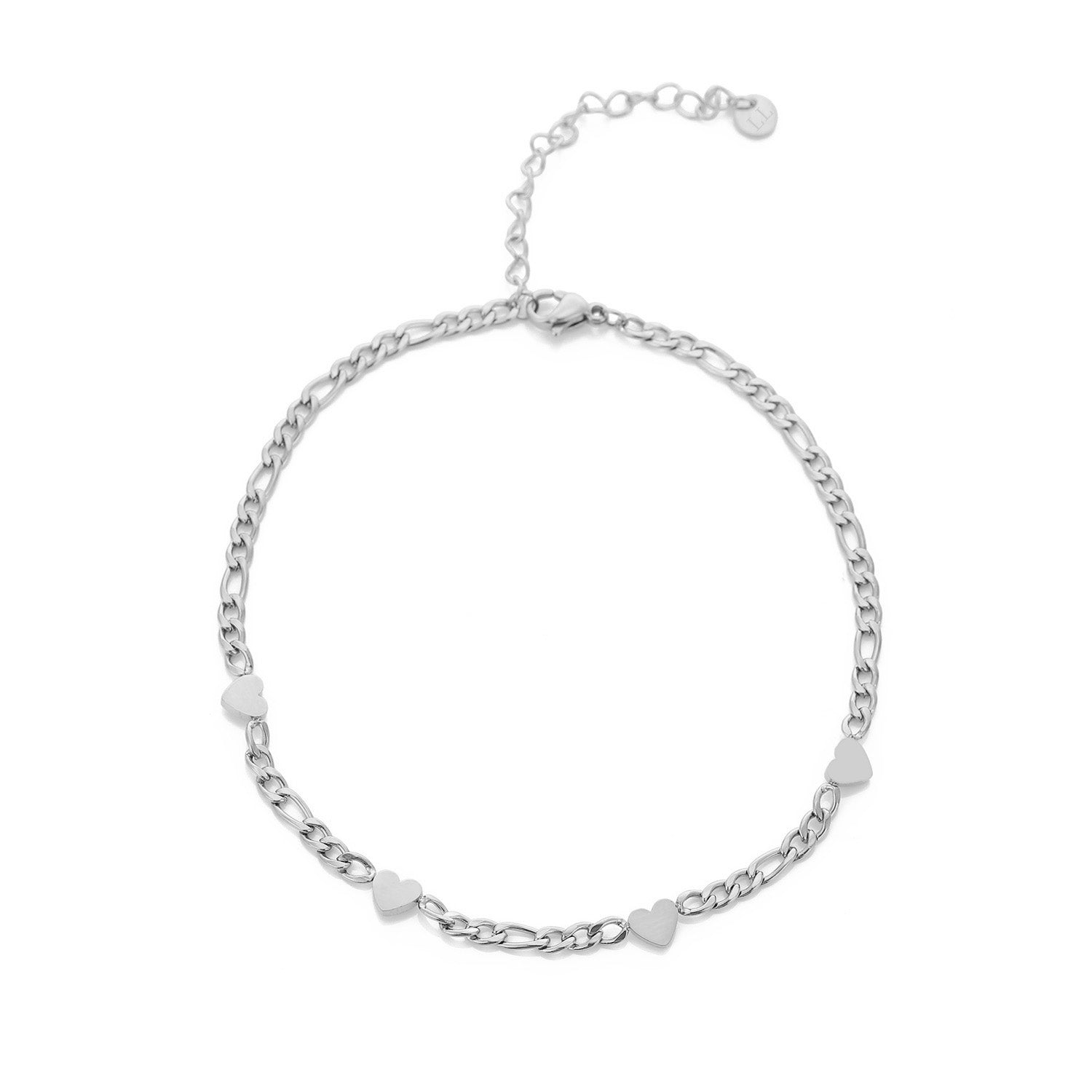 Enkelband figaro hartjes zilver - Desieradenconcurrent.nl