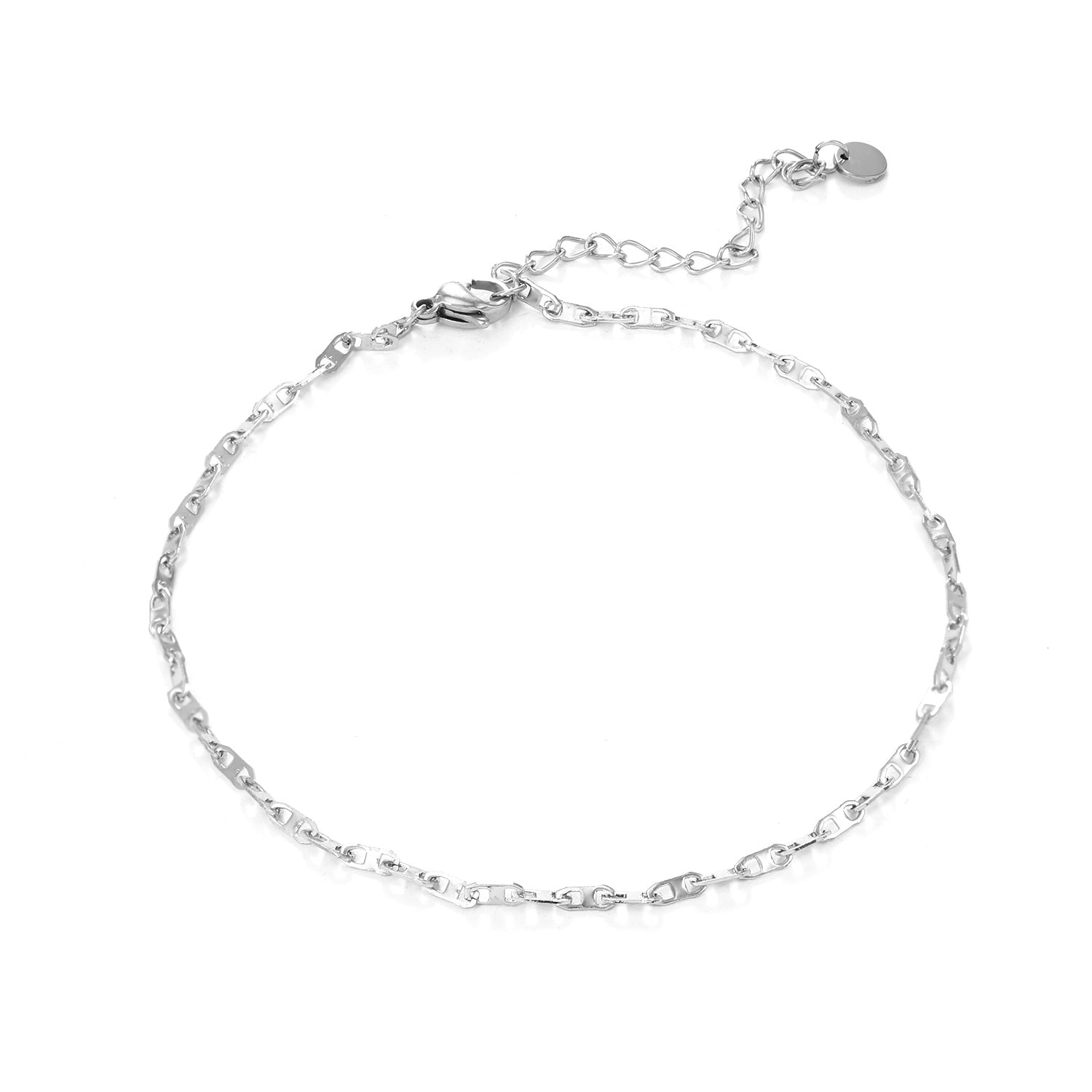 Enkelband haakse schakel zilver - Desieradenconcurrent.nl