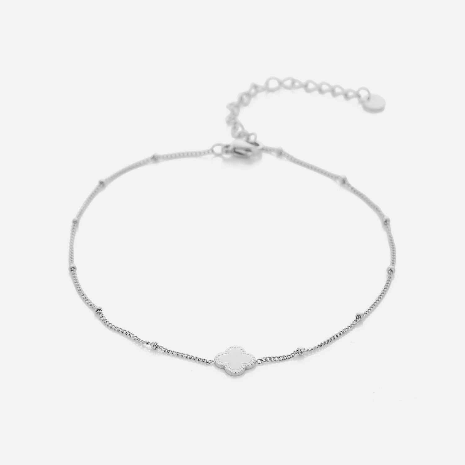 Enkelband klaver zilver - Desieradenconcurrent.nl