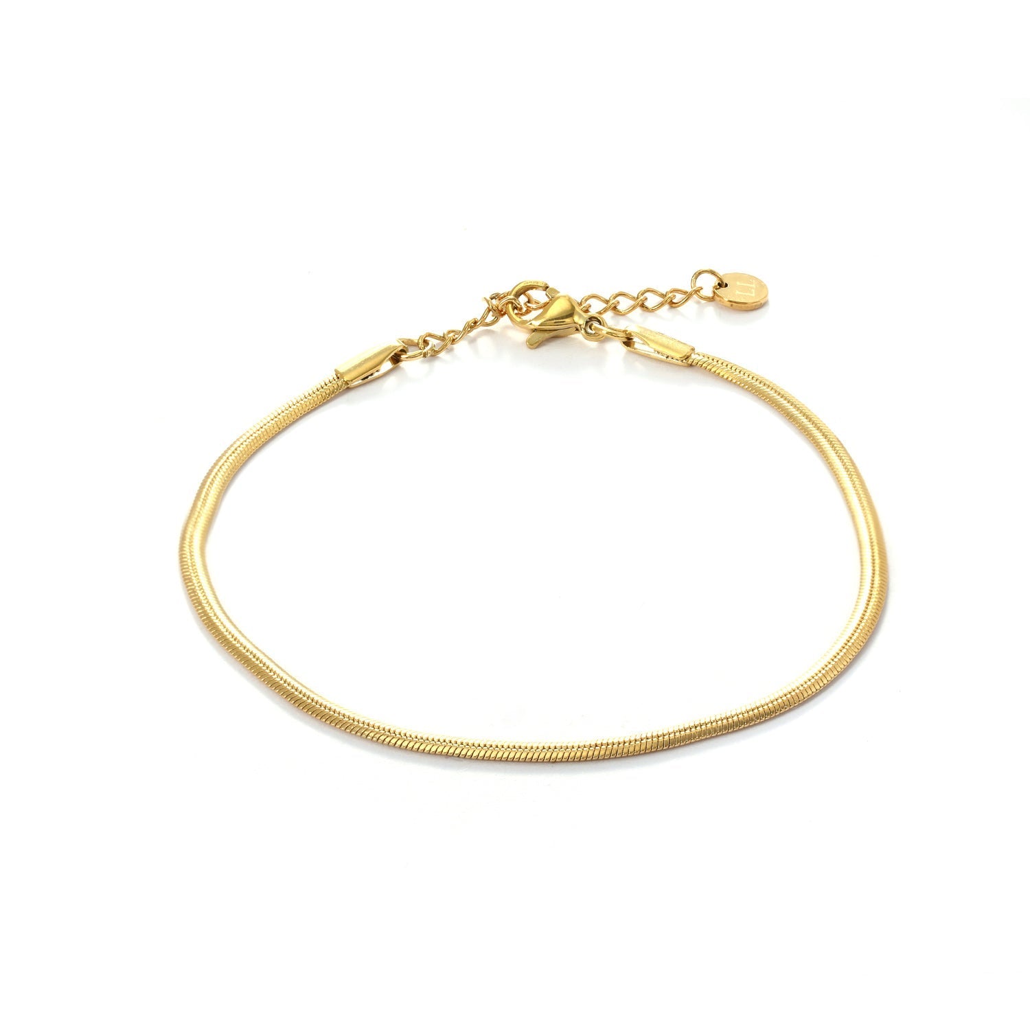 Enkelband platte schakel 2mm goud - Desieradenconcurrent.nl