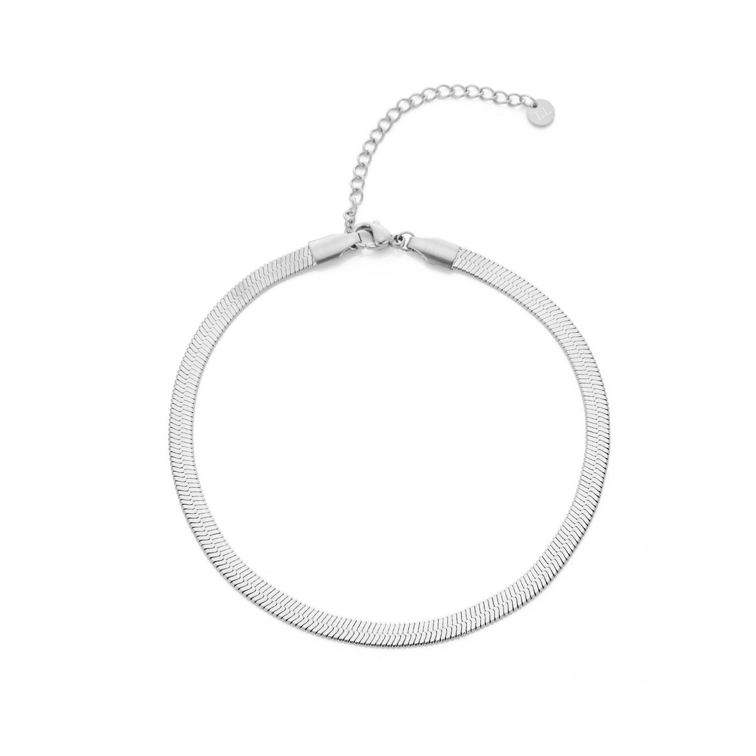 Enkelband platte schakel 4mm zilver - Desieradenconcurrent.nl