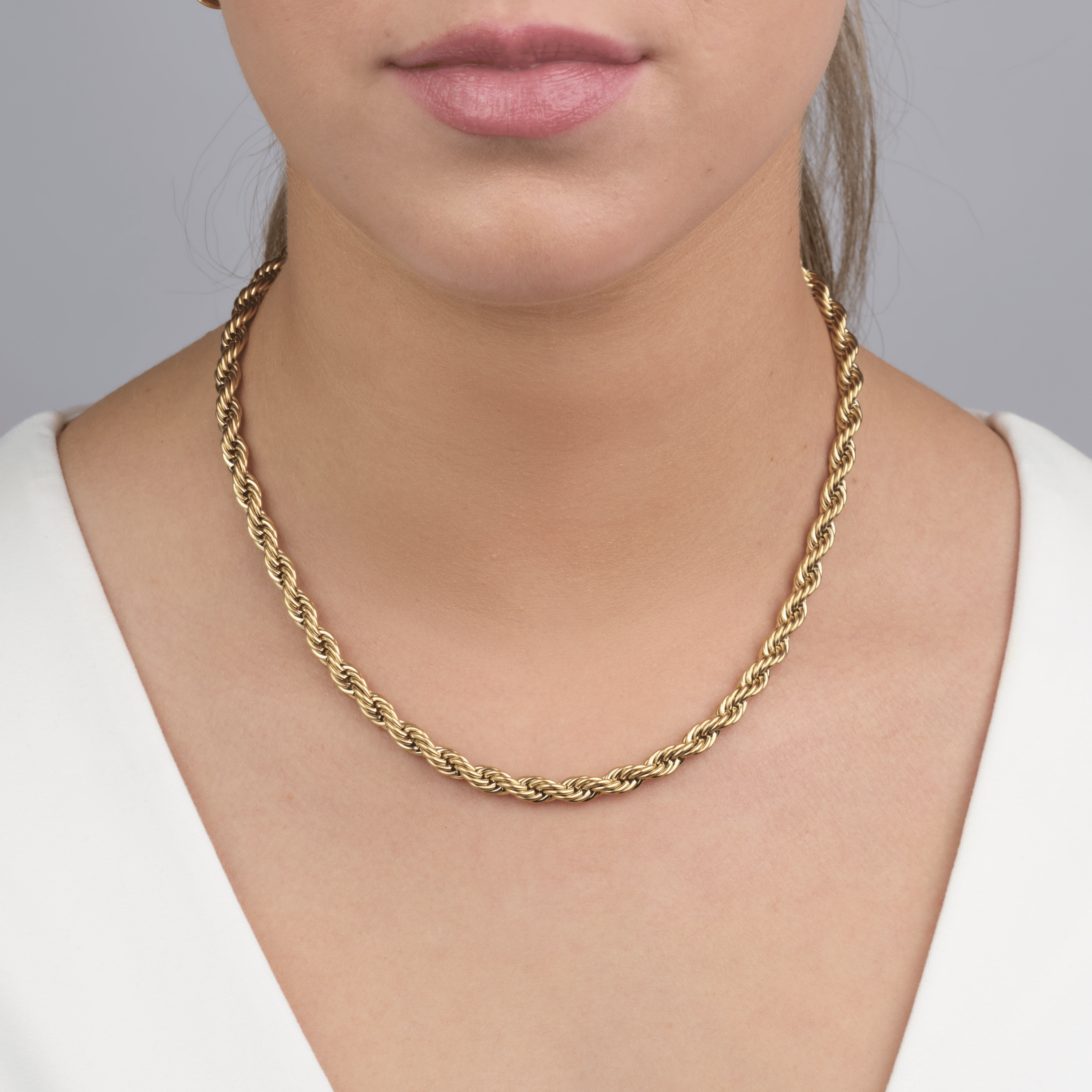 Gedraaide ketting 6mm goud - Desieradenconcurrent.nl