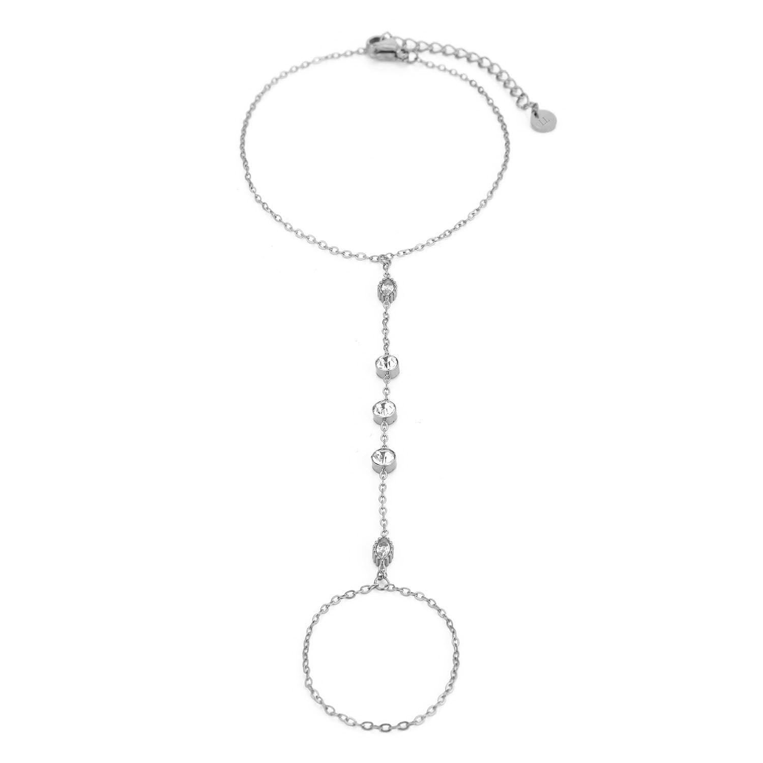 Hand Chain zirkonia zilver - Desieradenconcurrent.nl