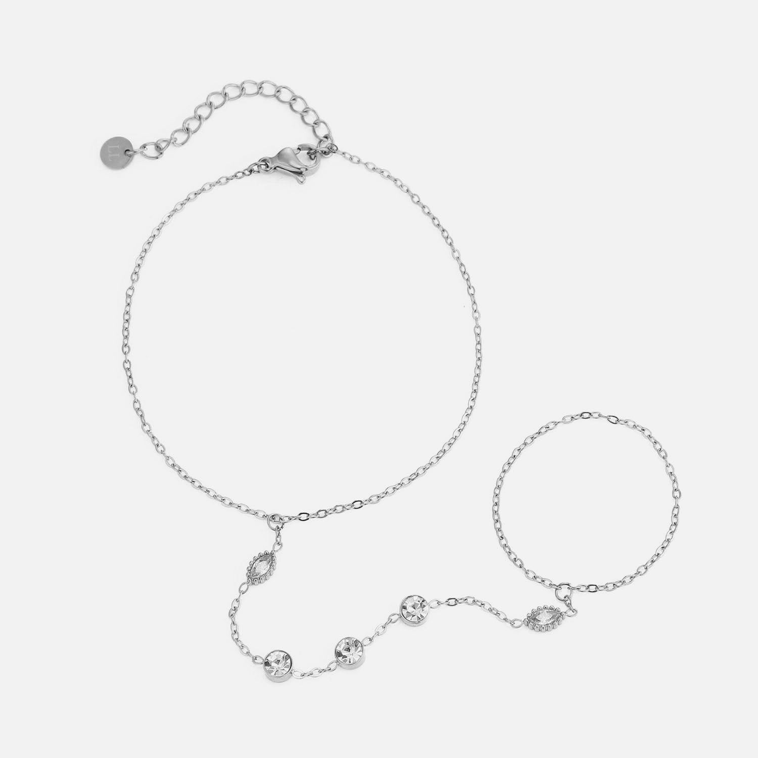 Hand Chain zirkonia zilver - Desieradenconcurrent.nl