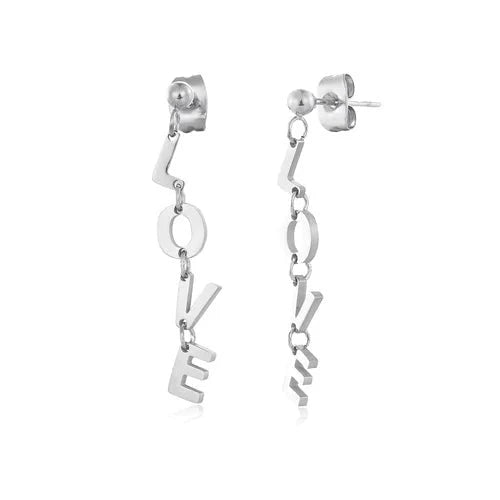 Hangende love oorbellen zilver - Desieradenconcurrent.nl