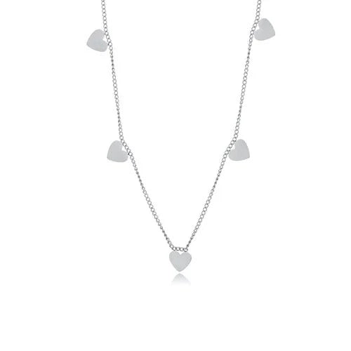 Hartjes ketting zilver - Desieradenconcurrent.nl