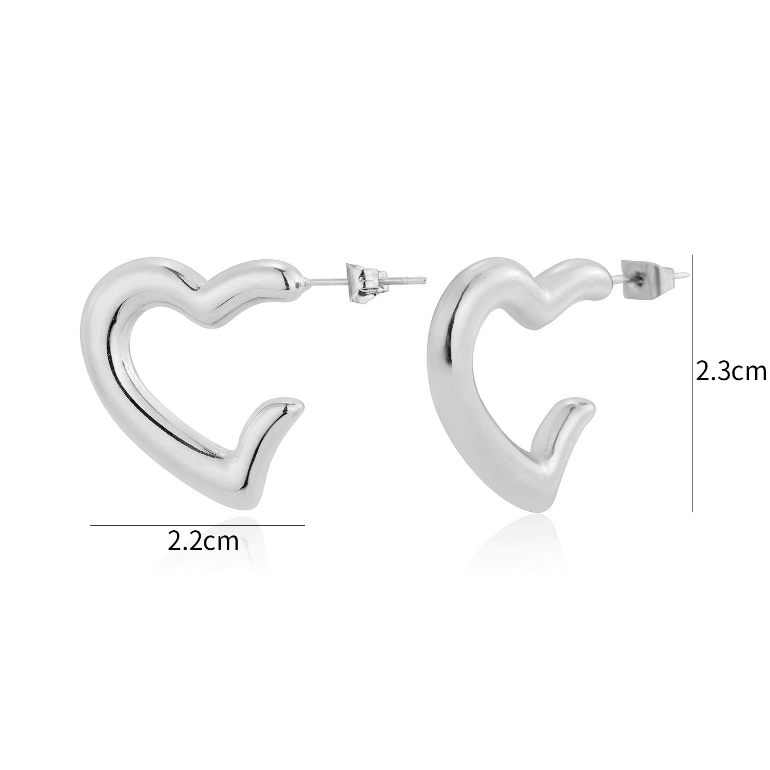 Hoops gevormd hart zilver - Desieradenconcurrent.nl