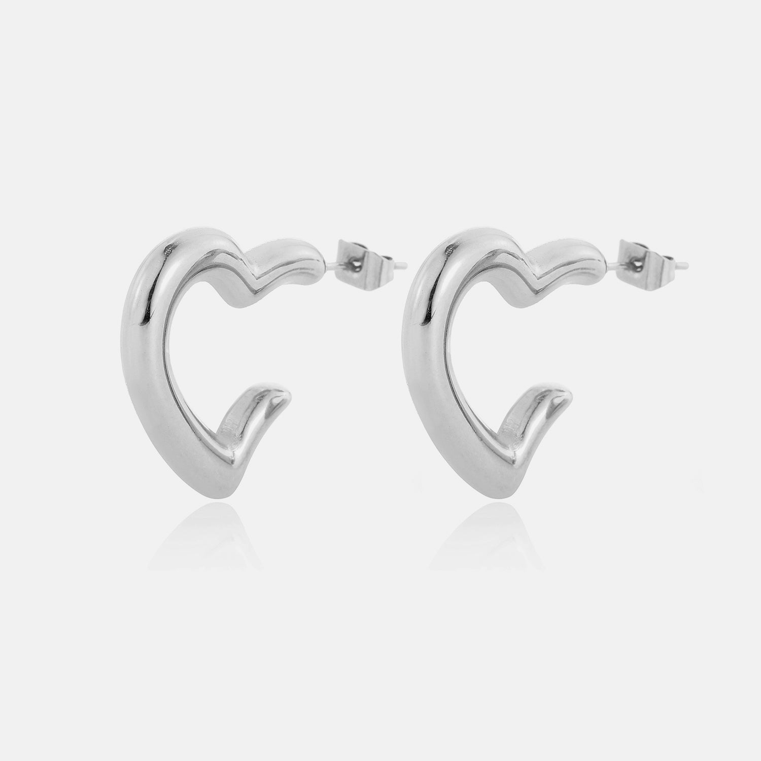Hoops gevormd hart zilver - Desieradenconcurrent.nl