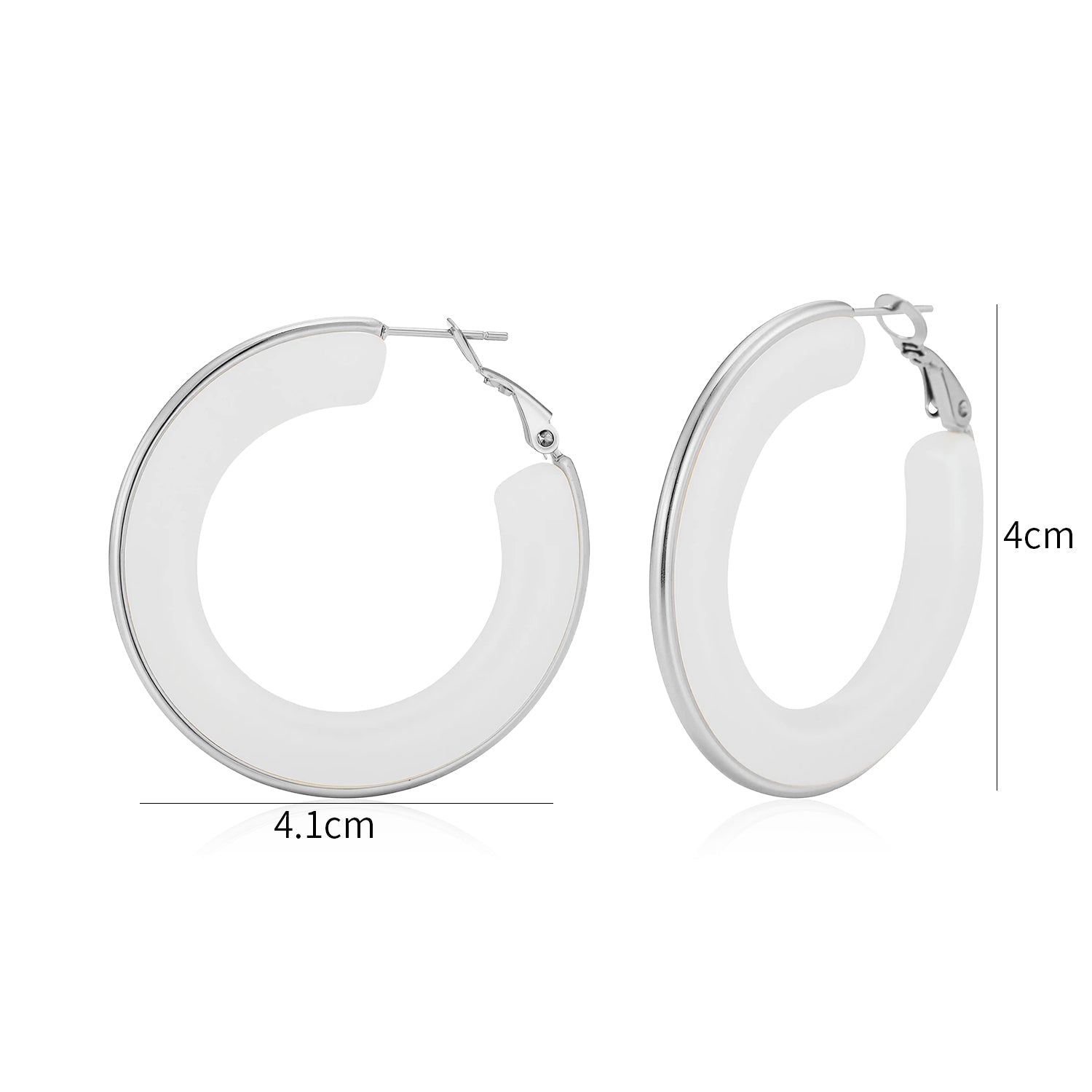 Hoops groot wit zilver - Desieradenconcurrent.nl