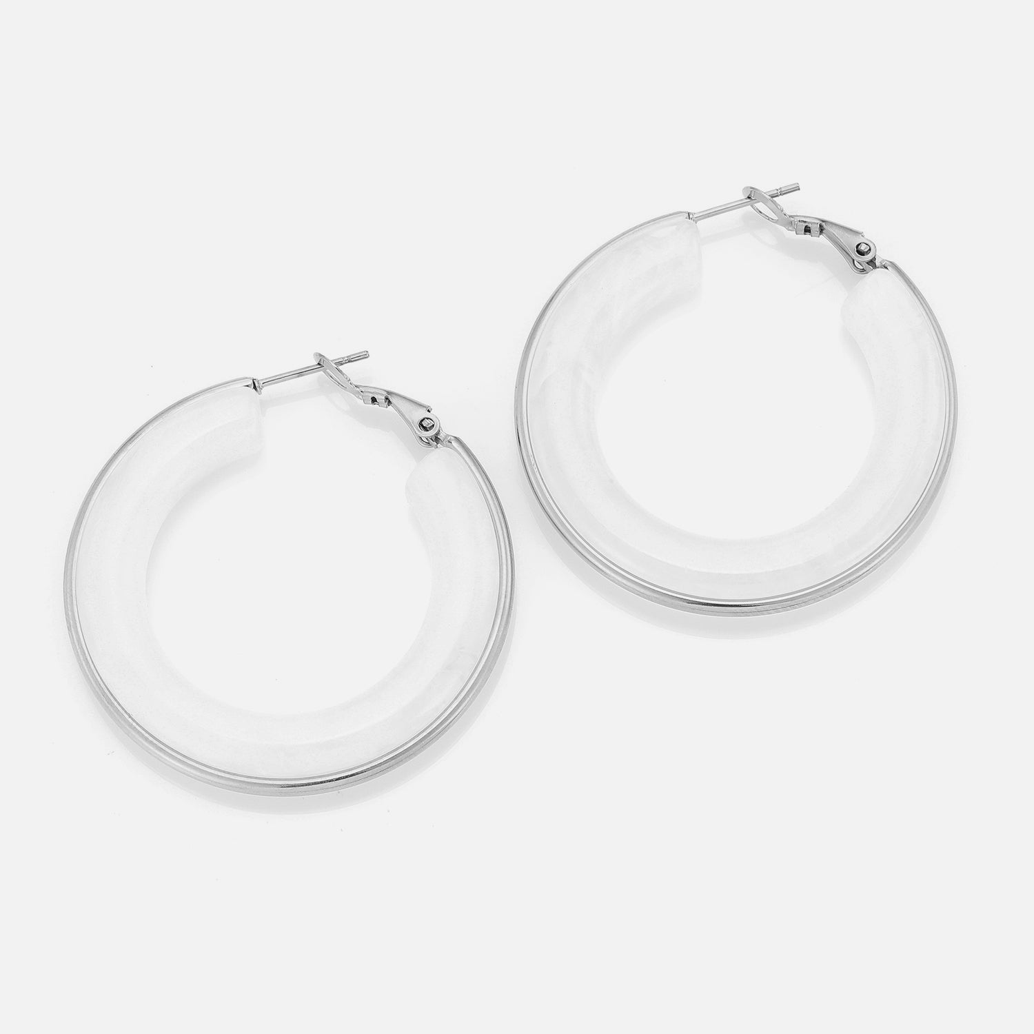 Hoops groot wit zilver - Desieradenconcurrent.nl