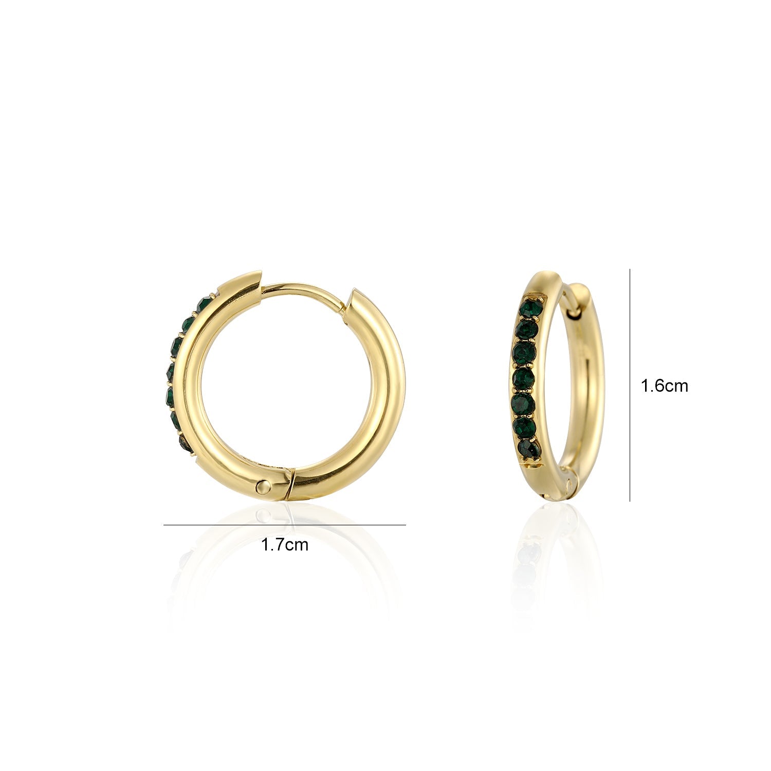 Hoops met steentjes groen/goud - Desieradenconcurrent.nl