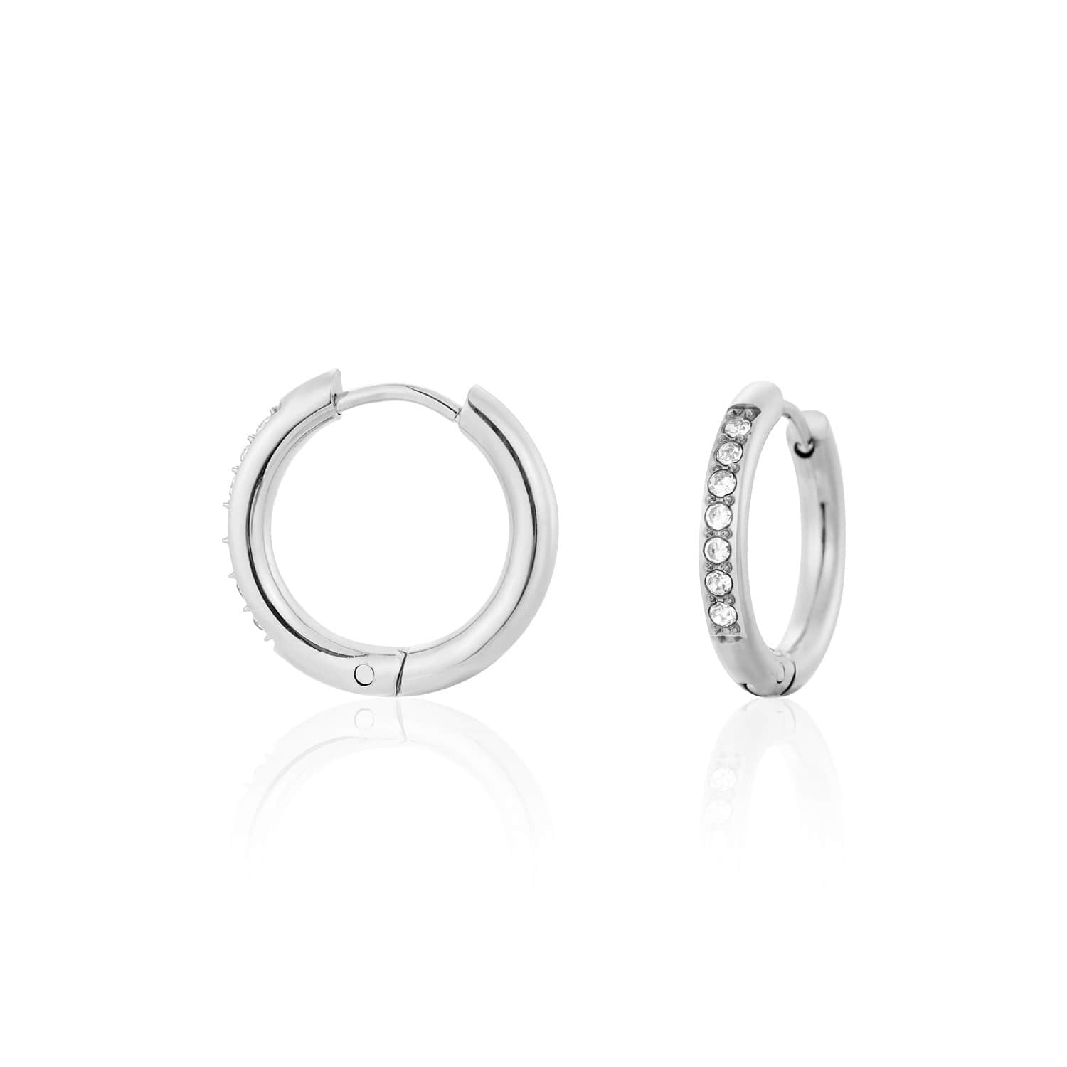 Hoops met steentjes wit/zilver - Desieradenconcurrent.nl