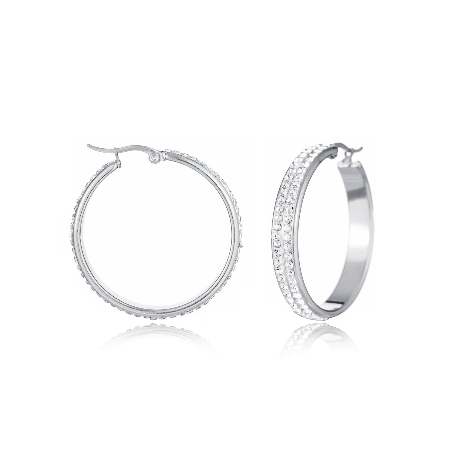 Hoops steentjes zilver groot - Desieradenconcurrent.nl