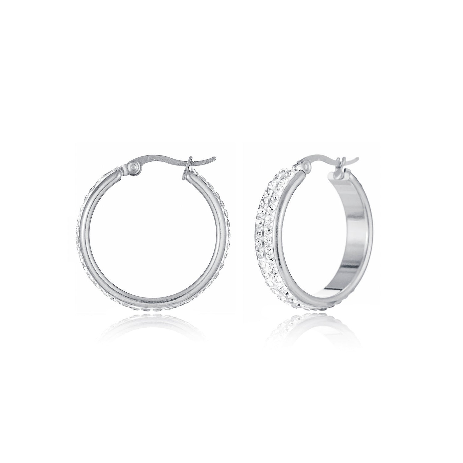 Hoops steentjes zilver klein - Desieradenconcurrent.nl