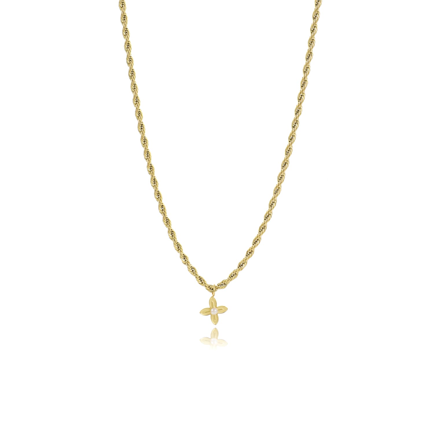 Ketting bloem goud - Desieradenconcurrent.nl