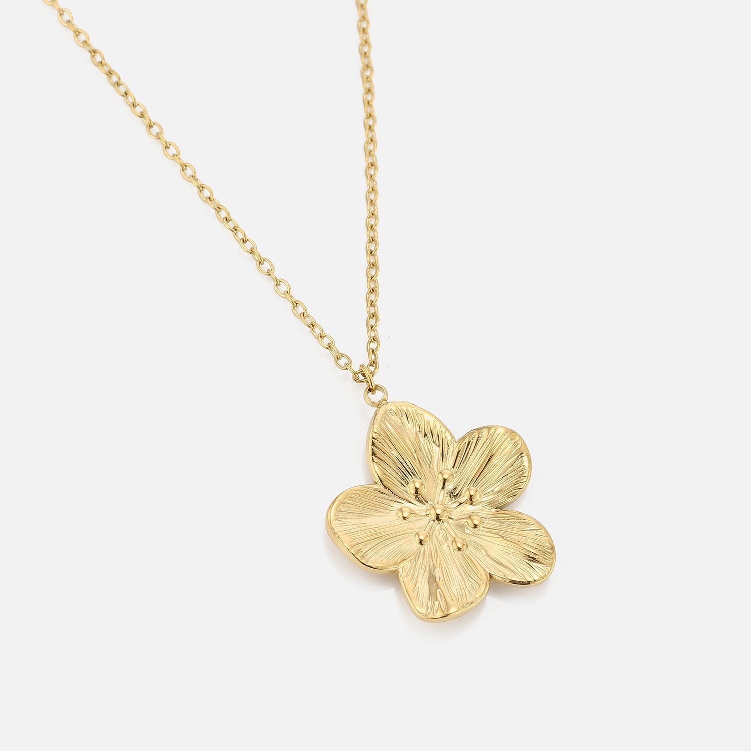 Ketting bloem statement goud - Desieradenconcurrent.nl