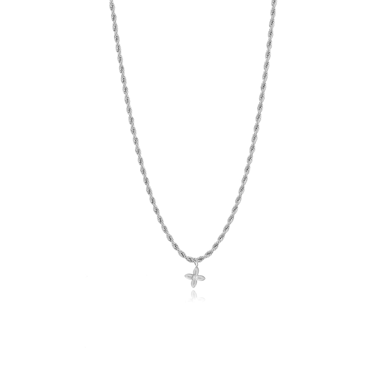 Ketting bloem zilver - Desieradenconcurrent.nl