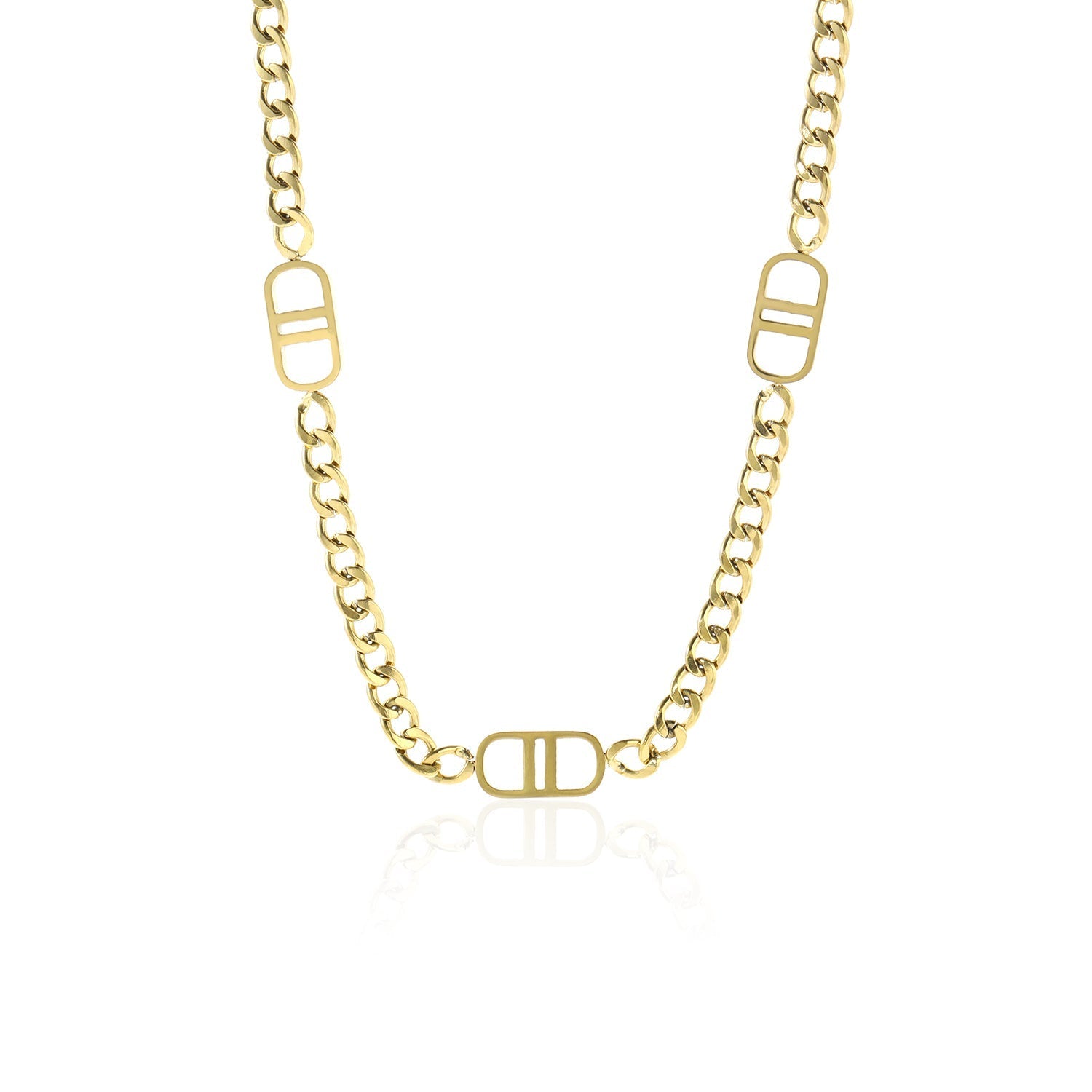 Ketting double D goud - Desieradenconcurrent.nl
