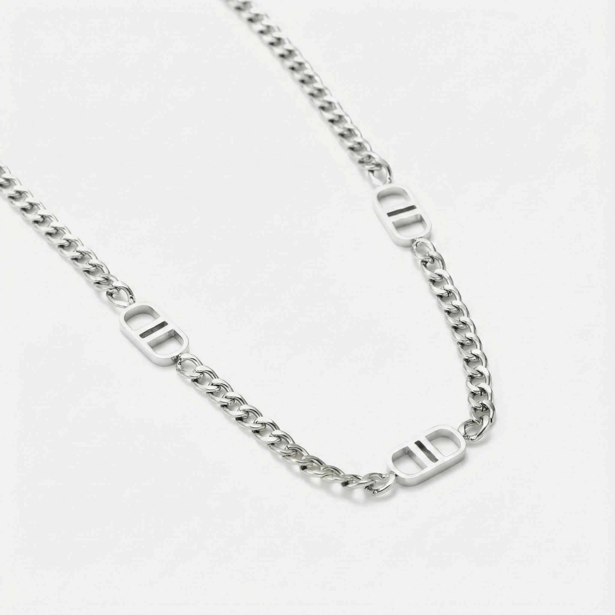 Ketting double D zilver - Desieradenconcurrent.nl