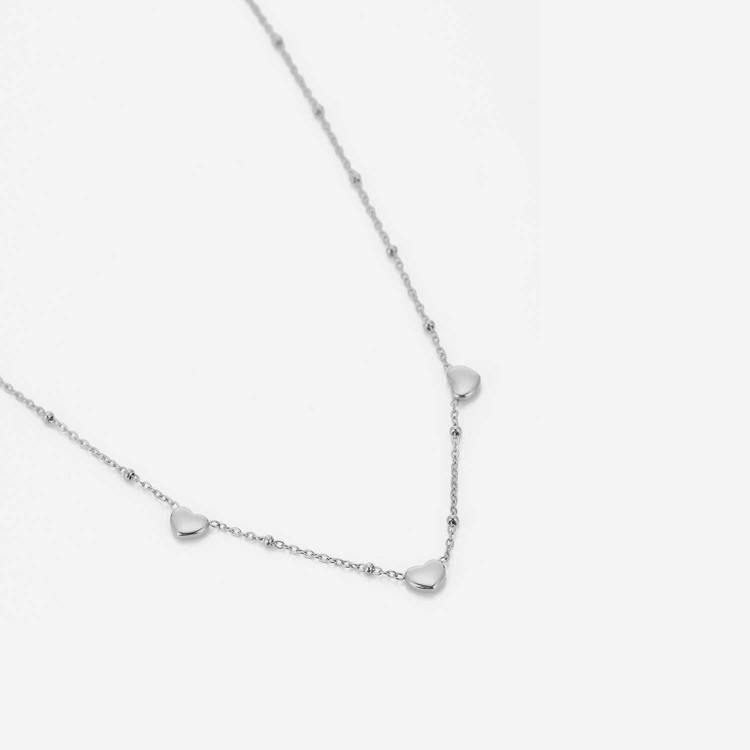 Ketting drie hartjes zilver - Desieradenconcurrent.nl
