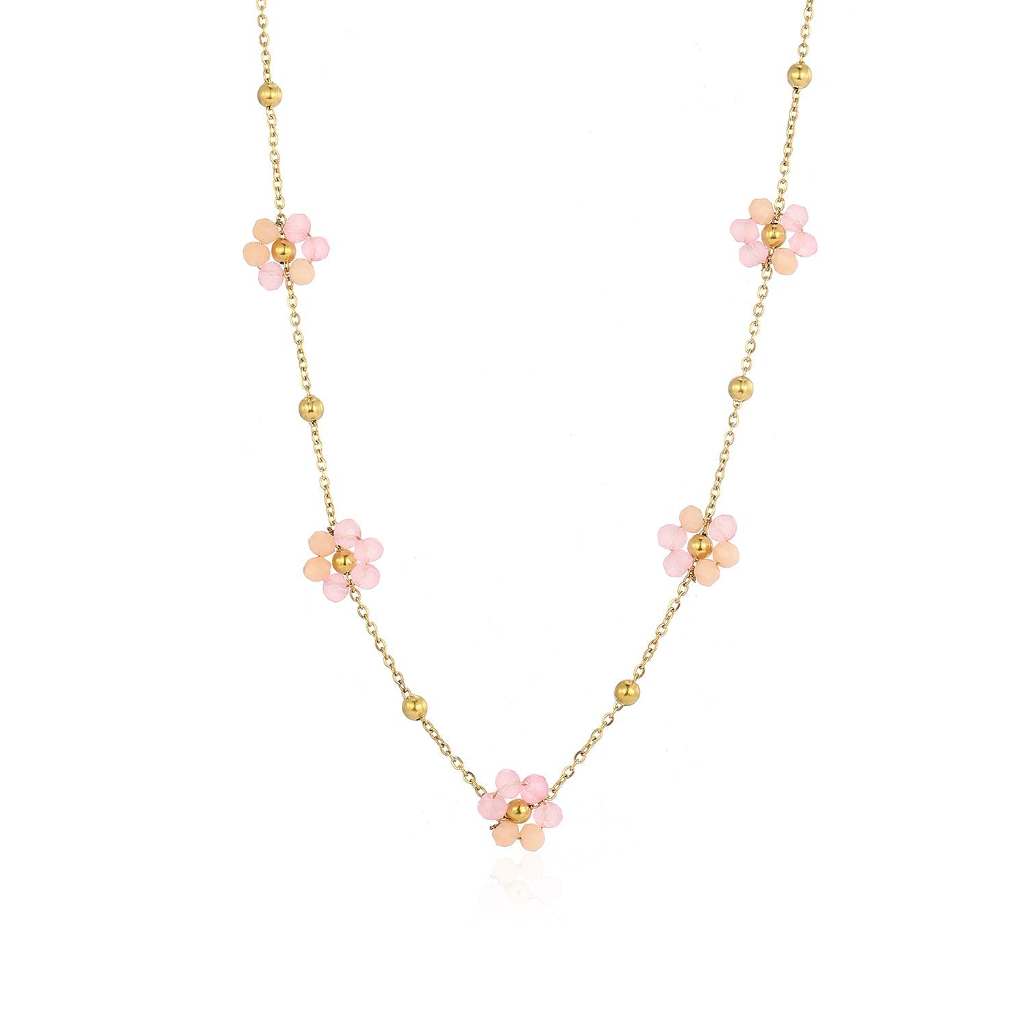 Ketting fancy flower goud - Desieradenconcurrent.nl