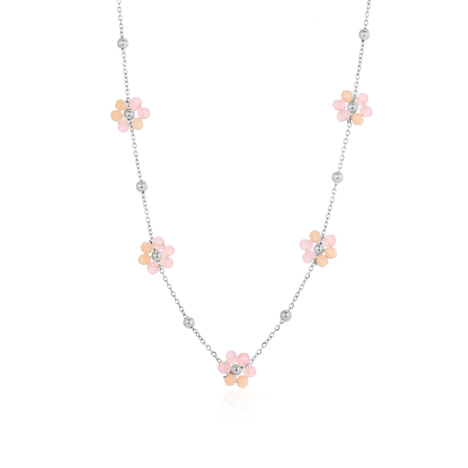 Ketting fancy flower zilver - Desieradenconcurrent.nl