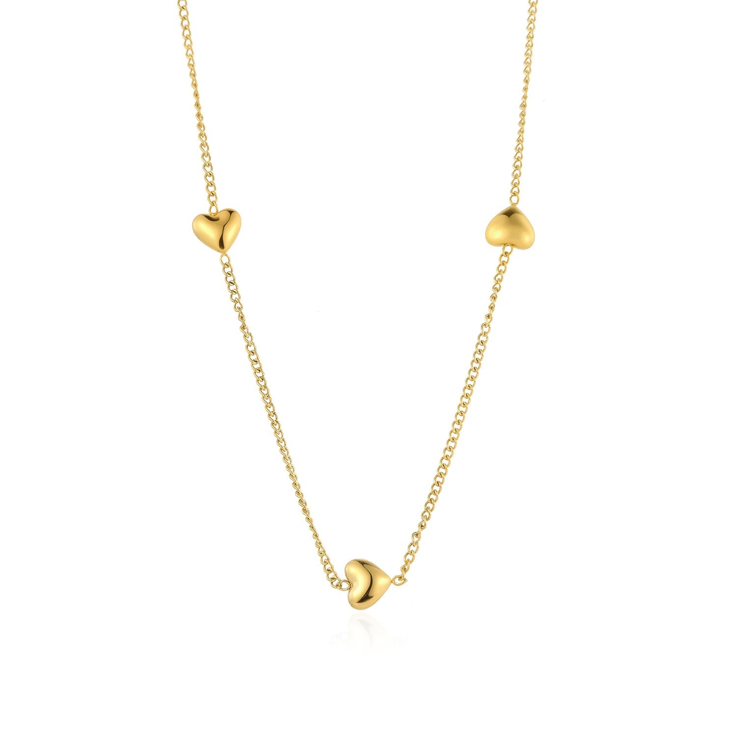 Ketting fancy hartjes goud - Desieradenconcurrent.nl
