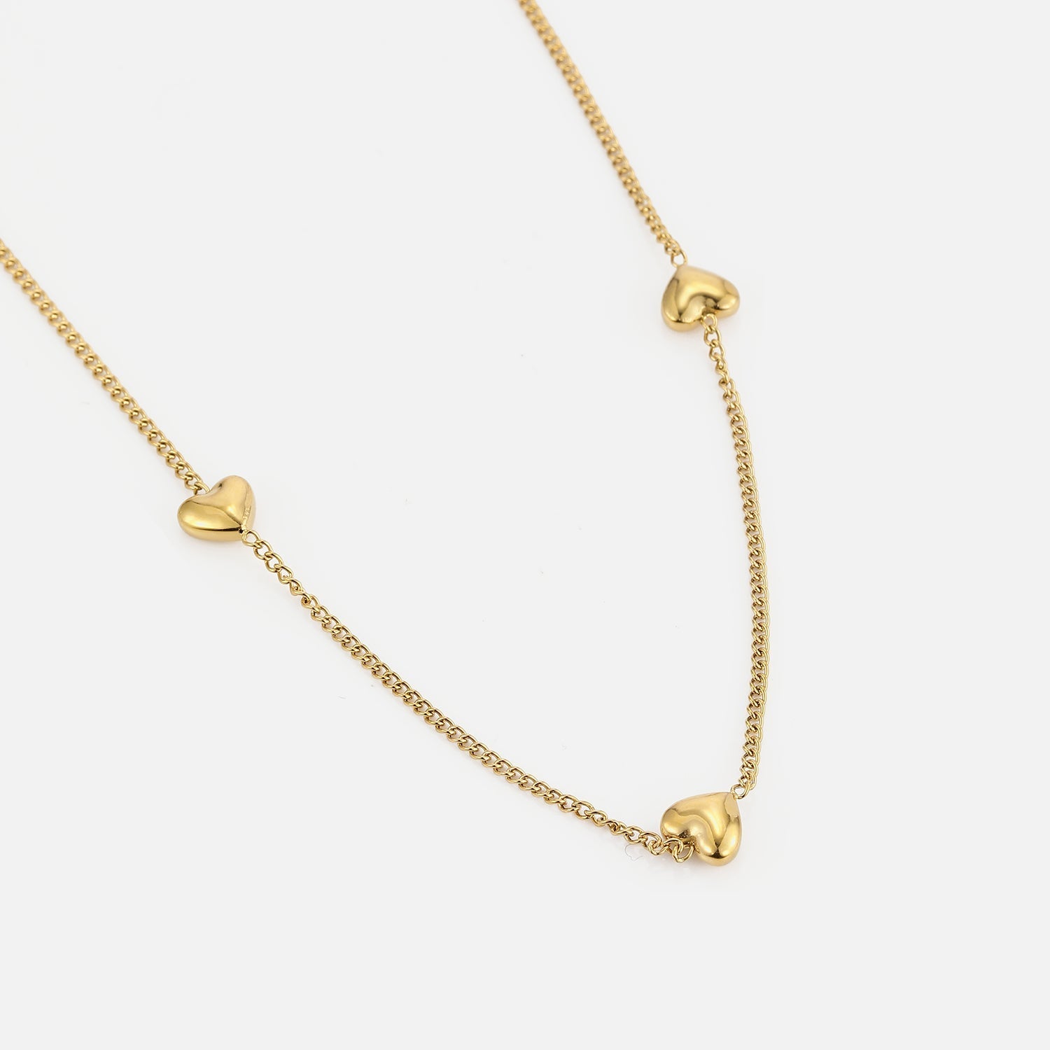 Ketting fancy hartjes goud - Desieradenconcurrent.nl