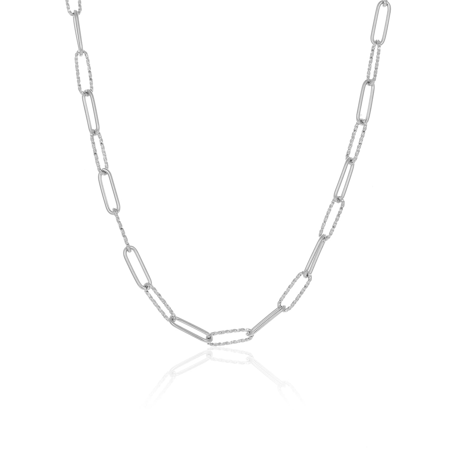 Ketting fancy paperclip zilver - Desieradenconcurrent.nl