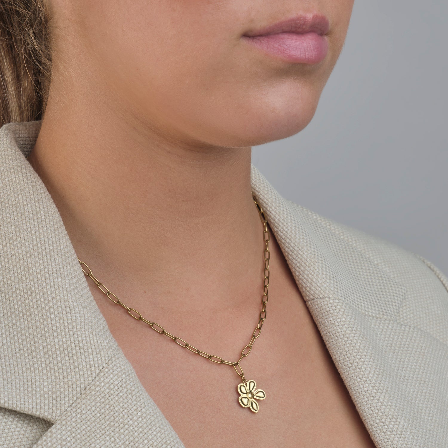 Ketting flower goud - Desieradenconcurrent.nl