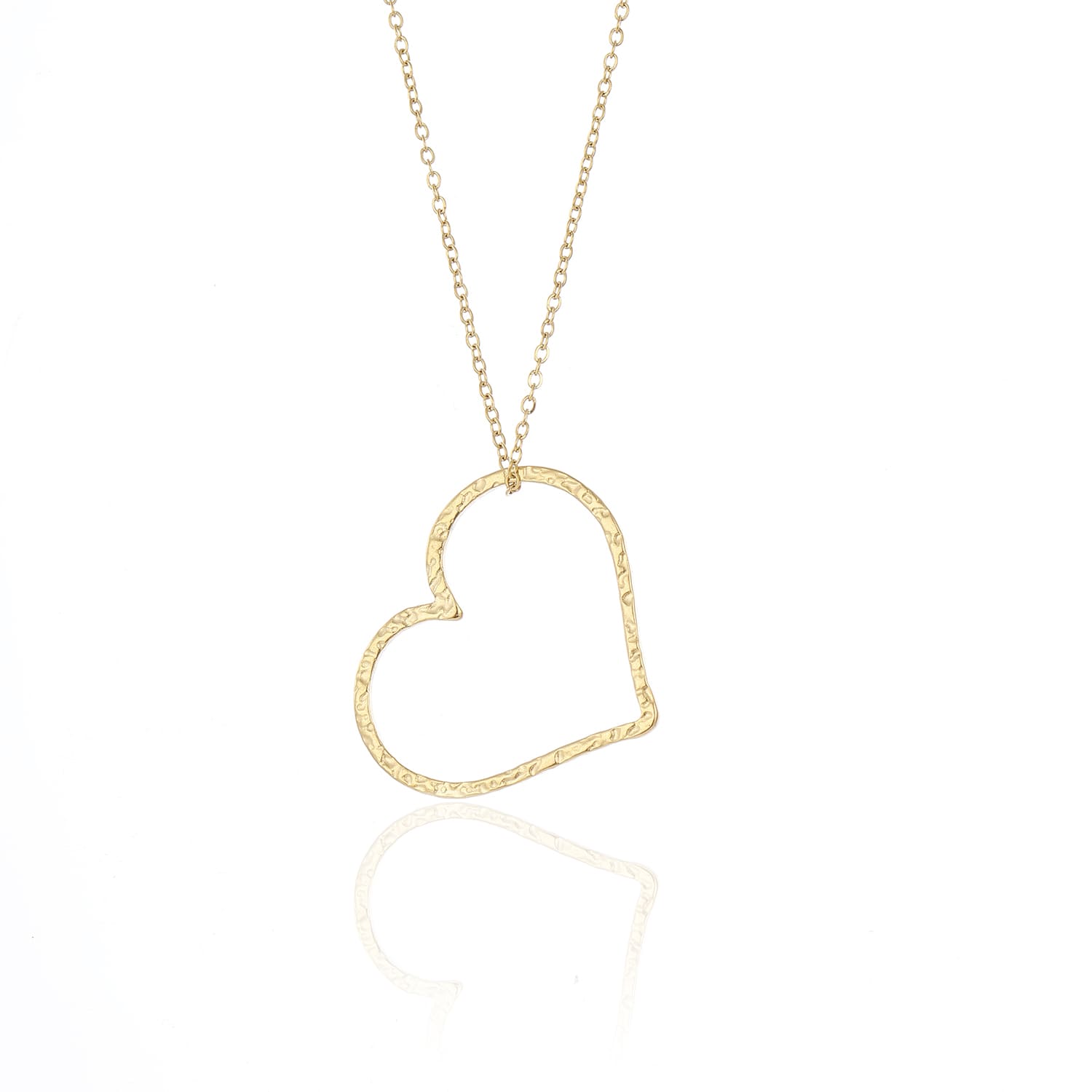 Ketting grote hart goud - Desieradenconcurrent.nl