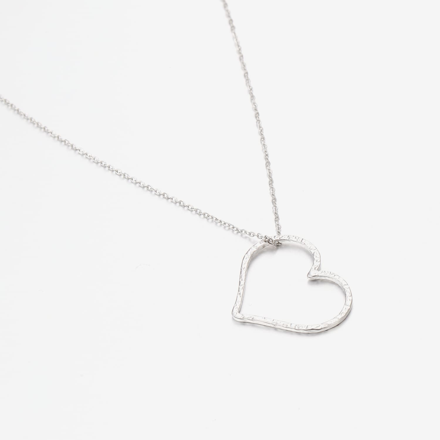 Ketting grote hart zilver - Desieradenconcurrent.nl