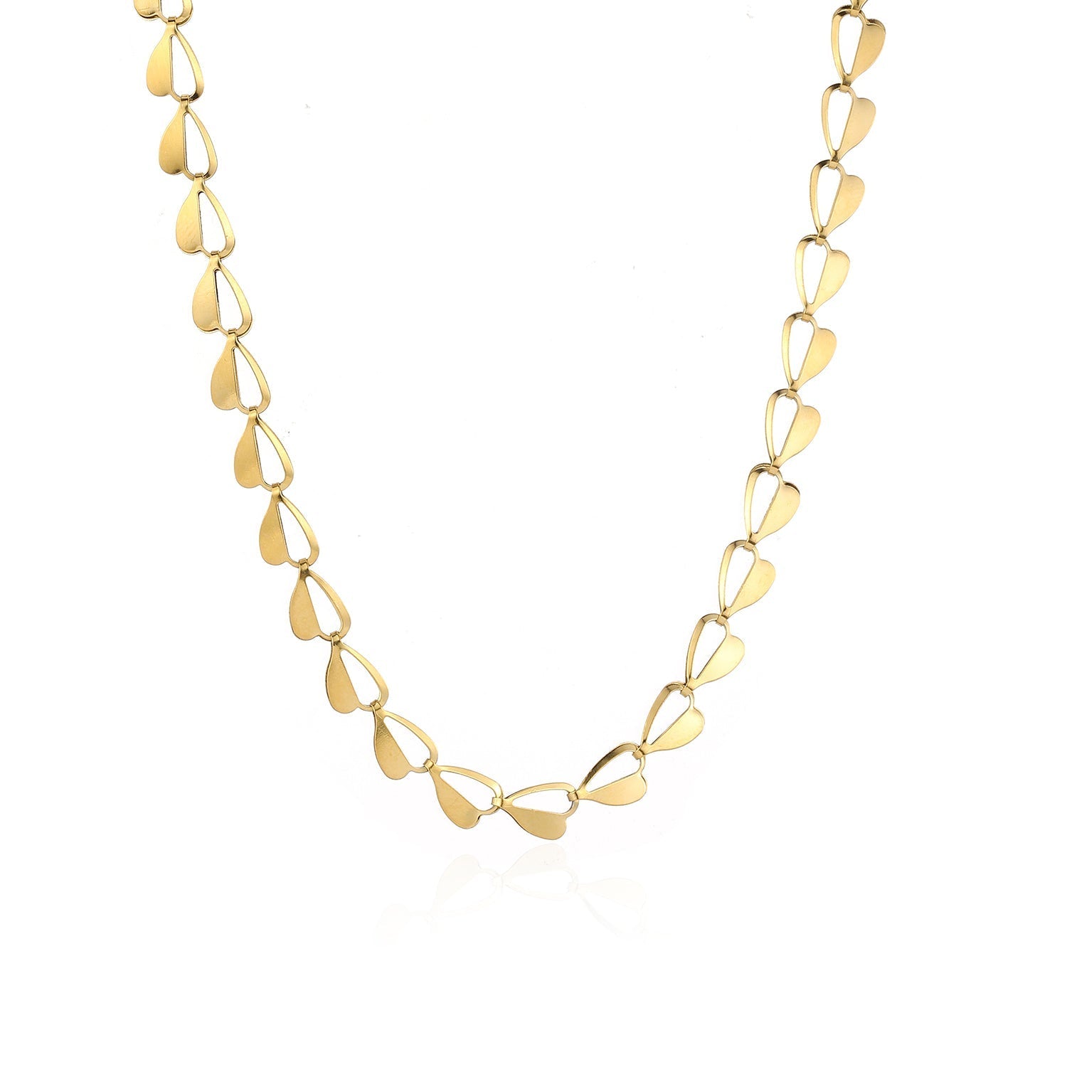 Ketting halve hartjes goud - Desieradenconcurrent.nl