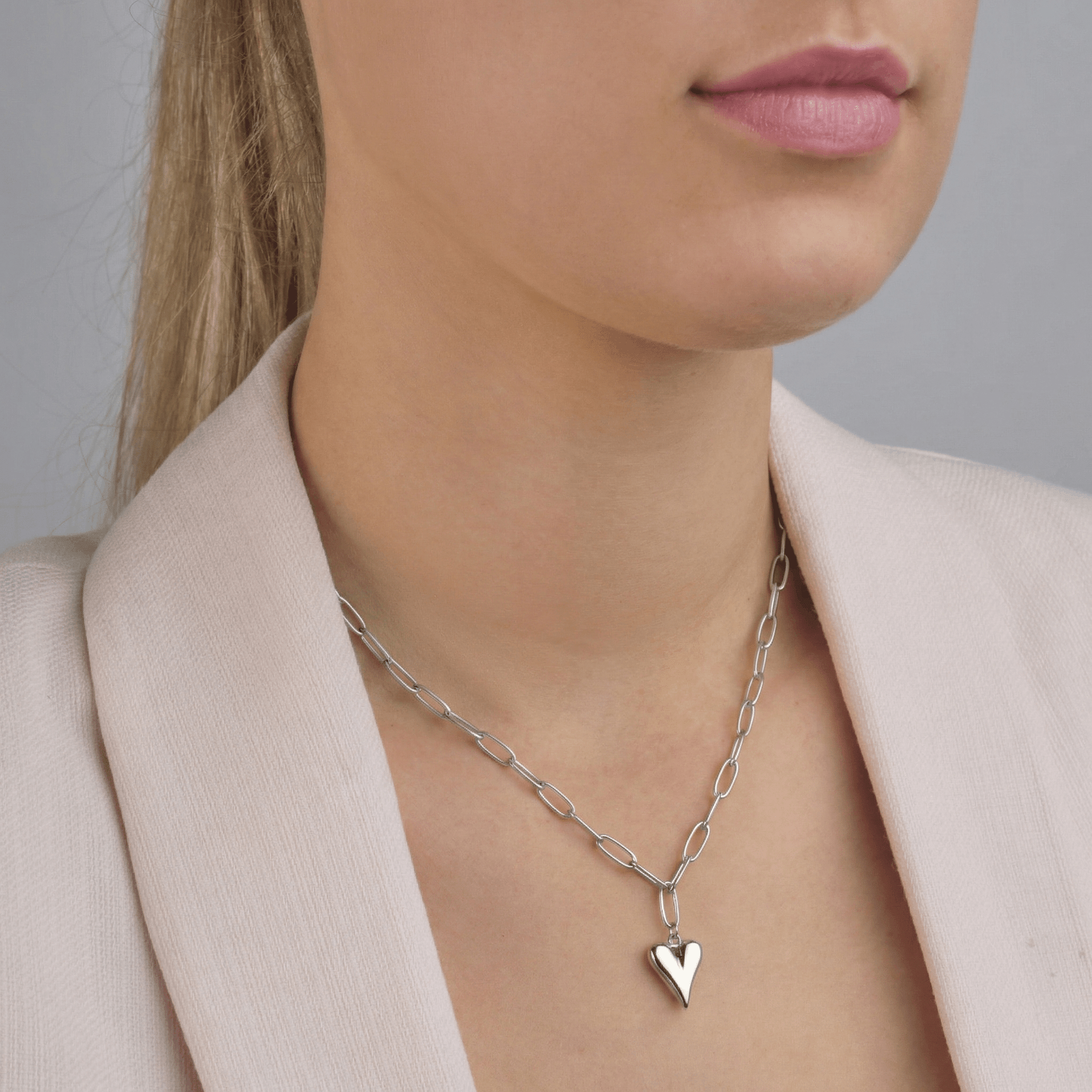 Ketting hart Lux zilver - Desieradenconcurrent.nl