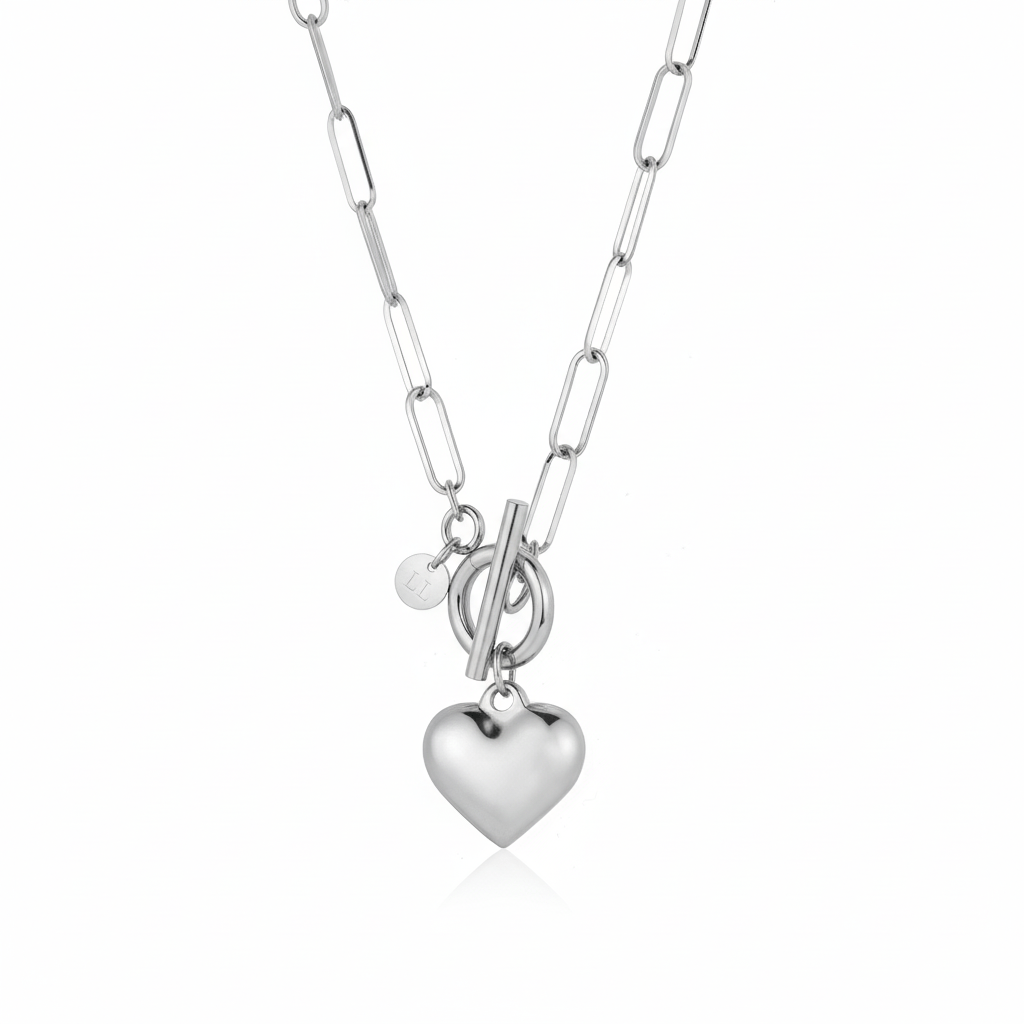 Ketting kapitel hart zilver - Desieradenconcurrent.nl