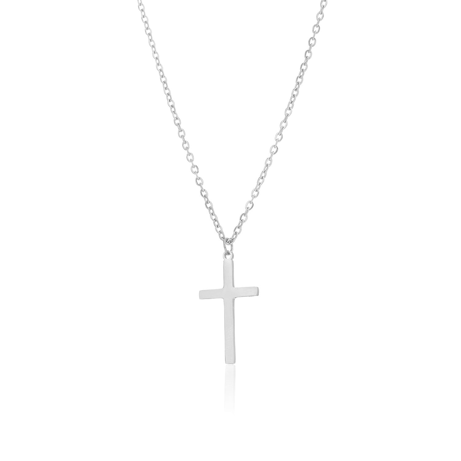 Ketting kruisje zilver groot - Desieradenconcurrent.nl