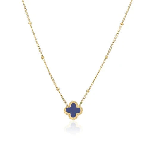 Ketting lucky goud/blauw - Desieradenconcurrent.nl