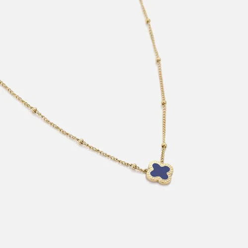 Ketting lucky goud/blauw - Desieradenconcurrent.nl