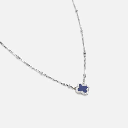 Ketting lucky zilver/blauw - Desieradenconcurrent.nl